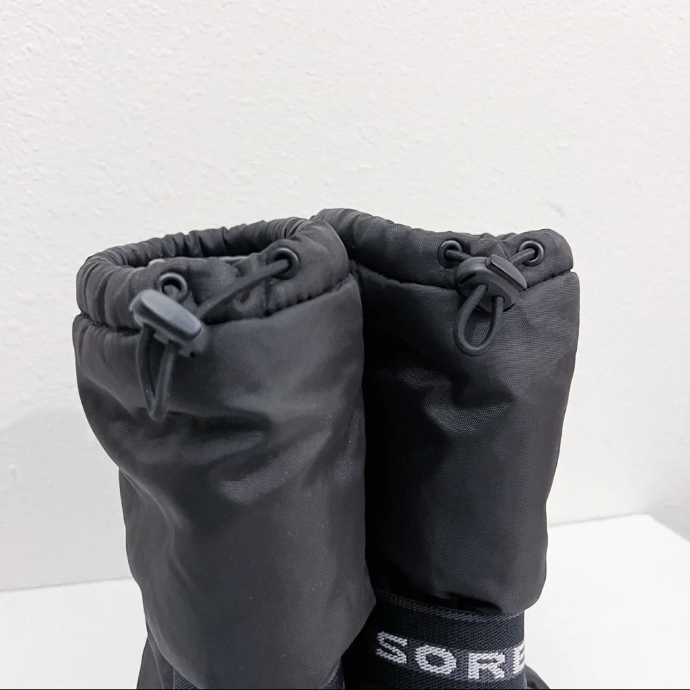 Sorel Cub Winter Insulated Rubber Sole Black Snow Boots Y7 W8.5 - Picture 13 of 16